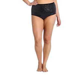 Wild Fable Women's Black Sequin High Waist Intimates Brief Panty‎ Size XXL